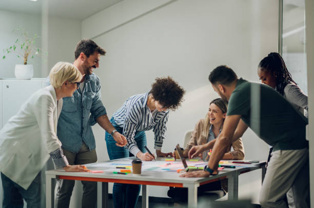 istock Multiracial business team on a meeting in a modern bright office 1396644899