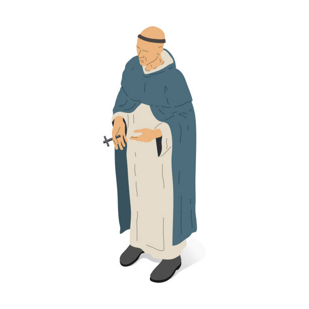 Isometric vector illustration of a Christian religious man, priest or monk. Isometric vector illustration of a Christian religious man, priest or monk. prelate stock illustrations