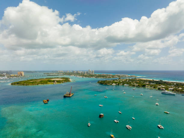istock Water scene by the Palm Beach Inlet Florida 1396647717