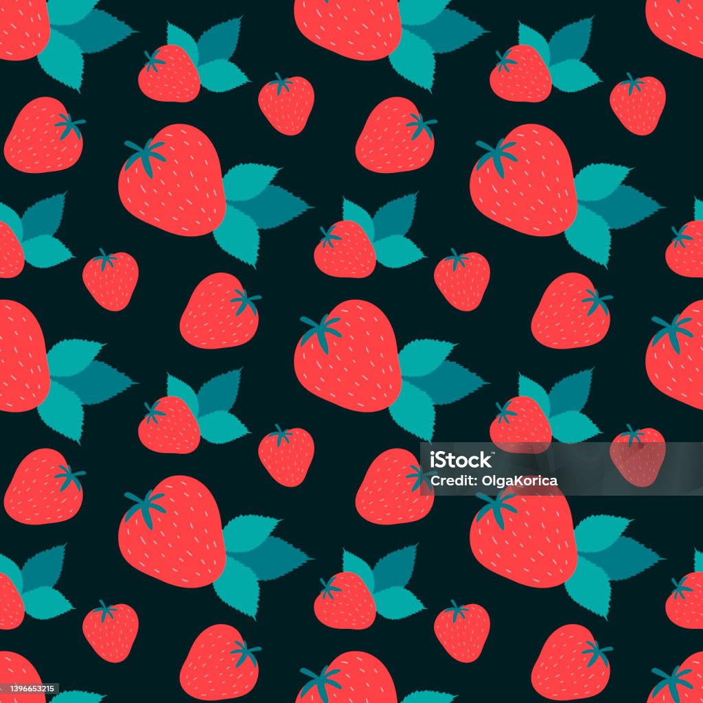 Màu Hồng Dâu Tây Berry Mô Hình Liền Mạch Trên Nền Tối Hình minh ...