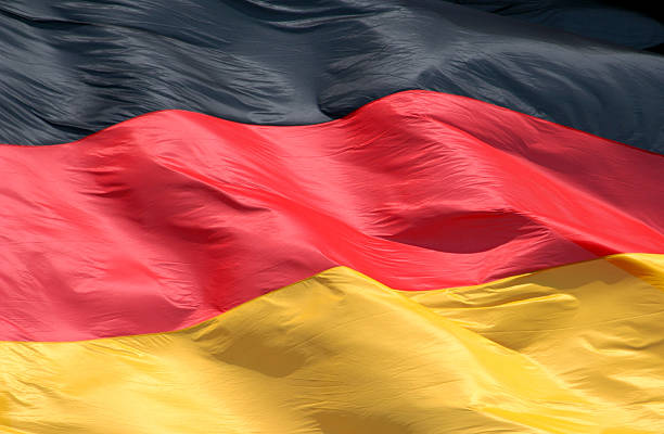 istock Creased and crumpled German flag 139665822