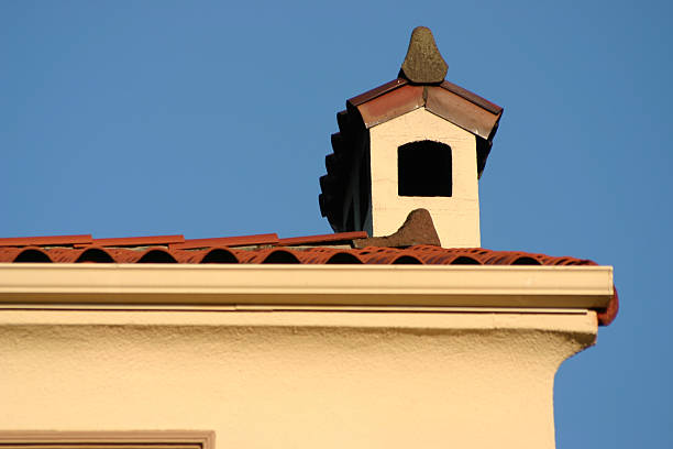 roof and chimney stock photo