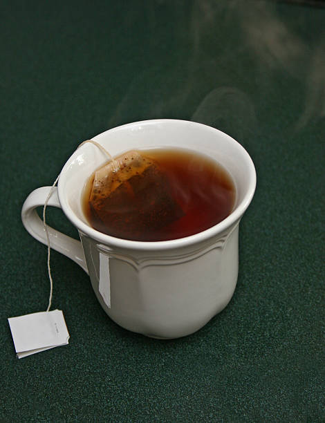 steeping tea stock photo