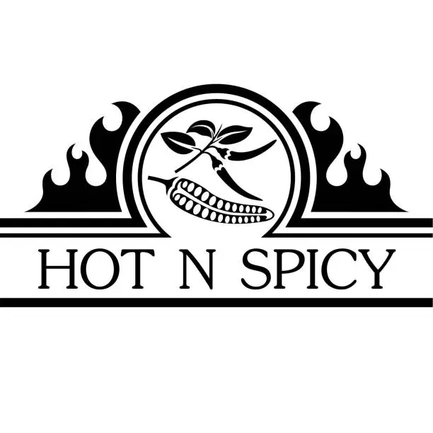 Vector illustration of Hot and Spicy Restaurant Food Menu Logo