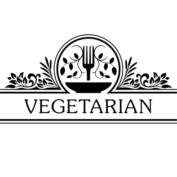 Single color isolated vegetarian food menu page header