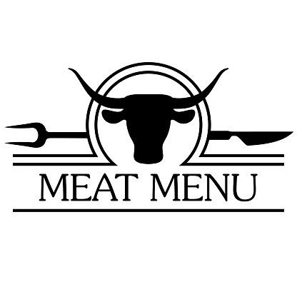 Single color isolated meat food menu page header