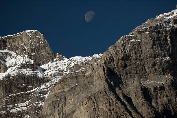 mountain moon stock photo