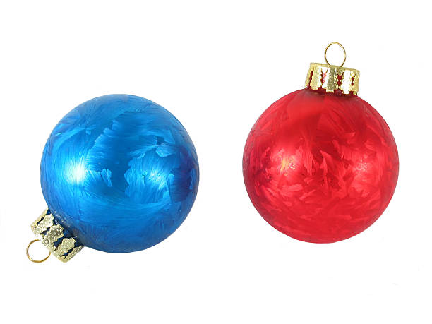 istock Blue and Red Christmas Ornaments Isolated. 139666637