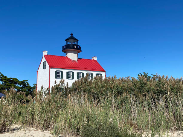 istock Lighthouse with red roof in dunes 1396667493