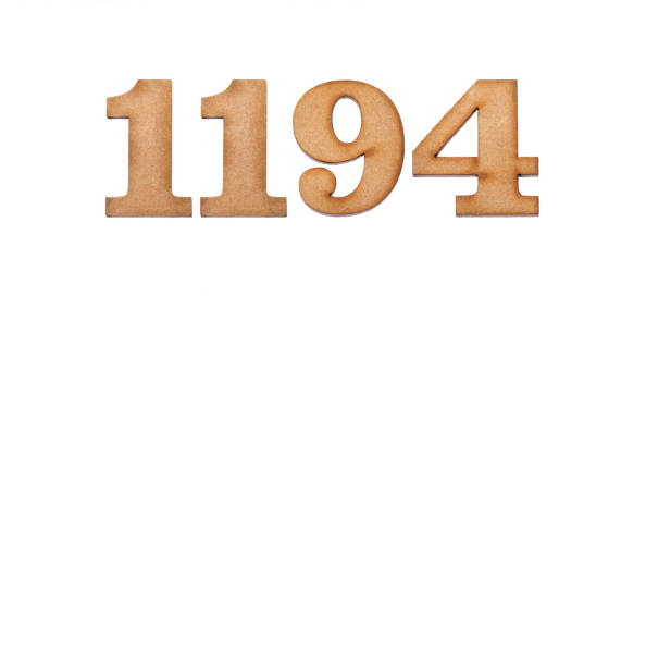 istock Number 1194 in wood, isolated on white background 1396668145