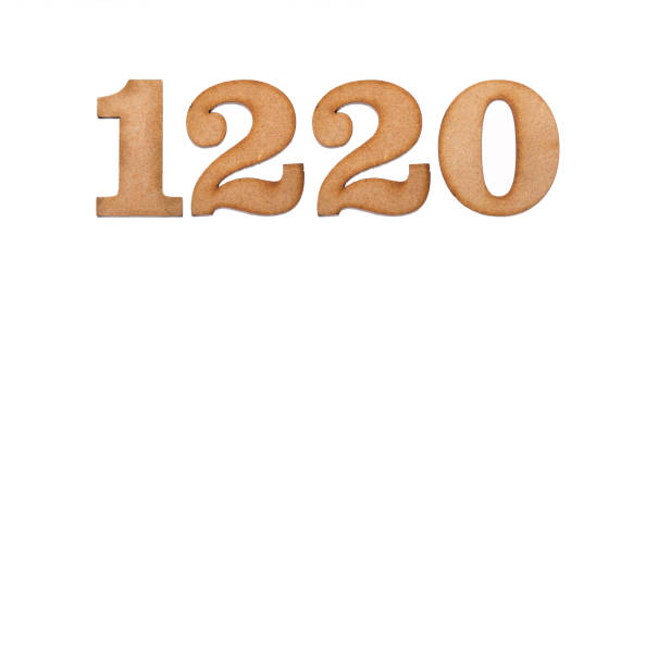 istock Number 1220 in wood, isolated on white background 1396668177