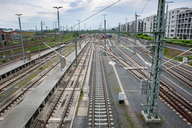 istock Trains, switches and railyard 1396669025