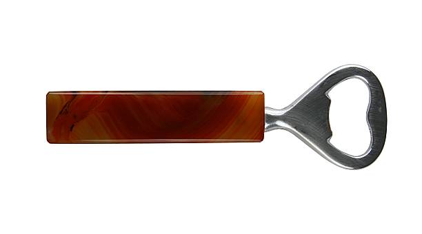Brown bottle opener on a white background