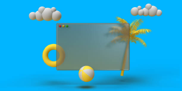 istock PC screen Lockup and Summer Holiday Accessories reservation app 1396676577