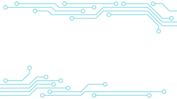 전자 회로 개념의 프레임 배경 - 회로판 stock illustrations