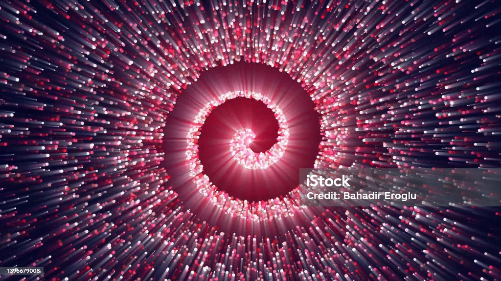 Priral Particles Moving - Tunnel, Spiral, Abstract Background, Red 4K Resolution, Space, Flowing Particle, Swirl Background Backgrounds Stock Photo