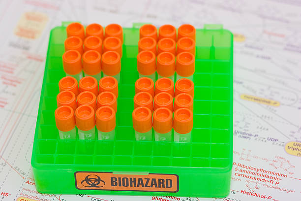 Biohazard Samples in Green Box stock photo