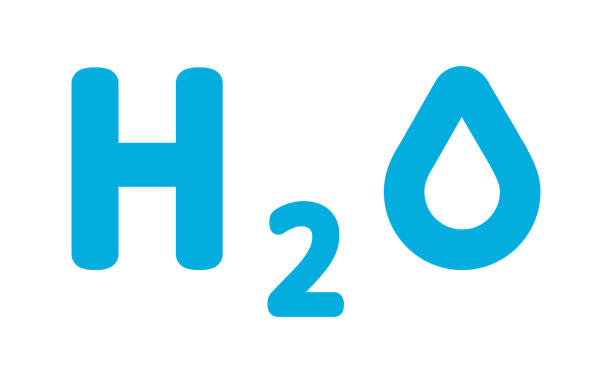 H2o icon. Water formula symbol. Sign hydrogen vector. H2o icon. 
Water formula illustration symbol. Sign hydrogen vector. h20 molecules stock illustrations