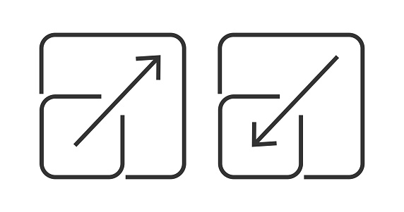 Scalability icon. Zoom in and out illustration symbol. Sign flexibity vector.