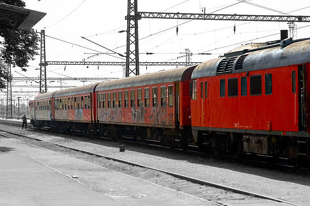 east europe train stock photo