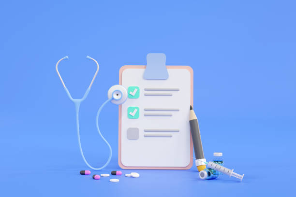 istock Stethoscope and notes on blue background, health check concept. 1396689363
