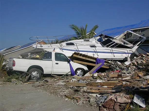 shipwreck on land, thanks to floods of Katrina