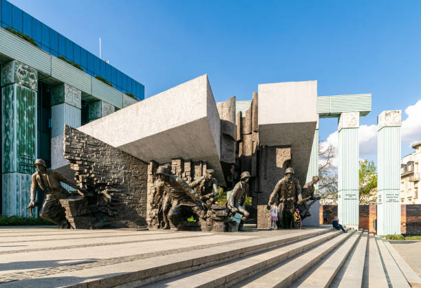 Museum building of the Warsaw Uprising stock photo