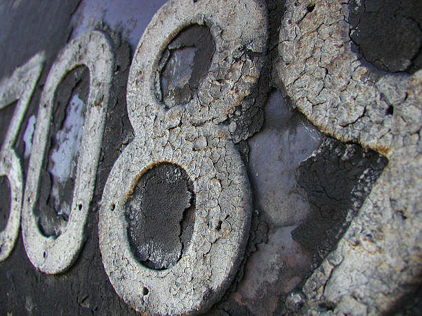 istock Cracked numbers on an oil tank 139669337