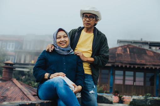 senior couple visiting a Dusun Butuh, Magelang known as Nepal Van Java