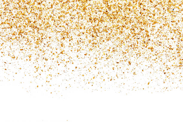 istock Golden glitter texture on white abstract background 1396693663