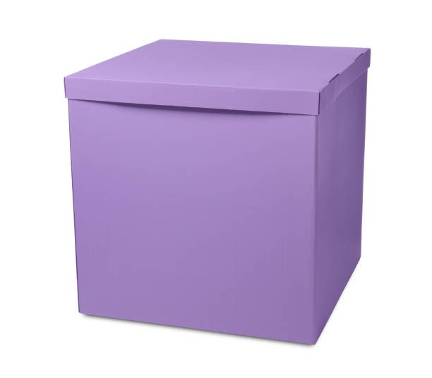 istock Lilac gift box with cap isolated on white 1396693739