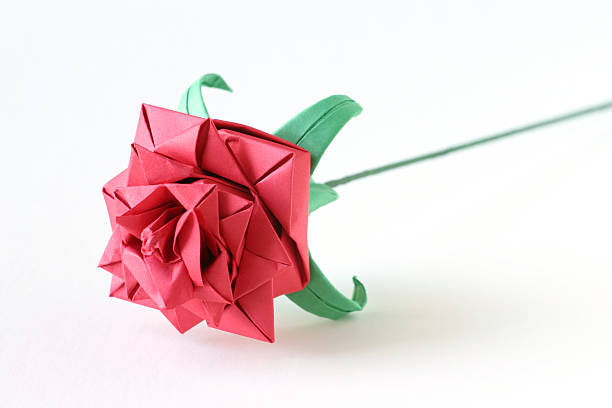 Complex origami rose stock photo