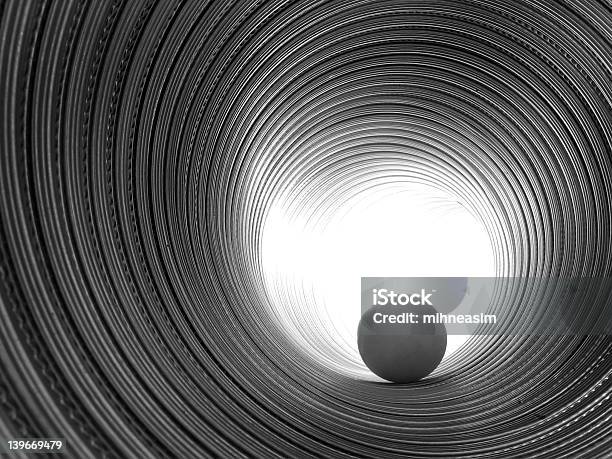 Espiral Tubo Com Esfera - Fotografias de stock e mais imagens de Abstrato - Abstrato, Buraco, Cair