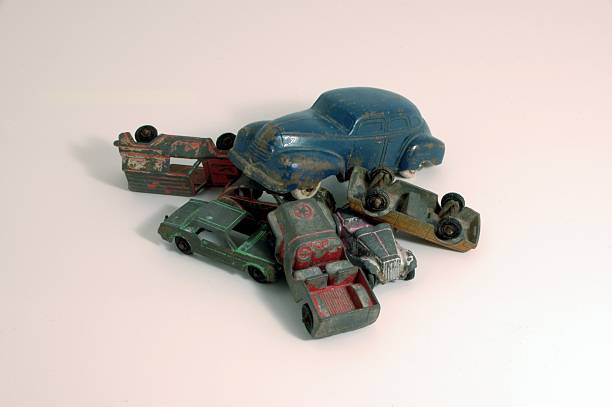 Toy cars an isolated shot of vintage toy cars. pileup stock pictures, royalty-free photos & images