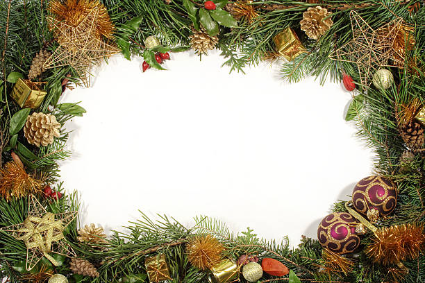 istock Christmas greenery and decorations - gold and red 139669569