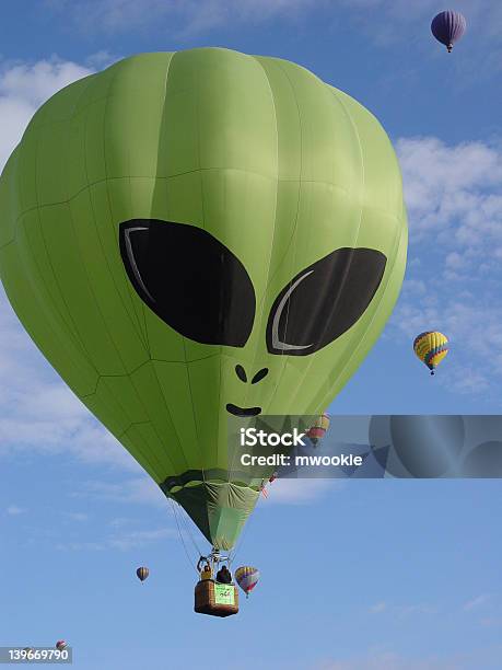 Hot Air Balloon Stock Photo - Download Image Now - Alien, Hot Air Balloon, Blue