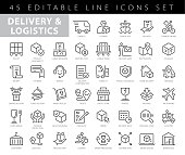 istock Delivery and Logistics Icon set. Thin Line Series 1396700951