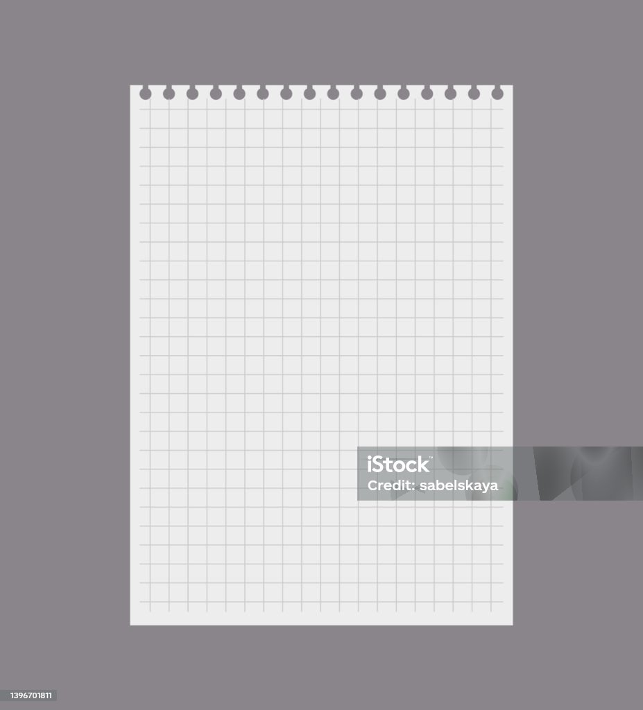 Teared Notebook Layout Torn Notebook Or Checkered Notepad Page Realistic Vector Illustration ...