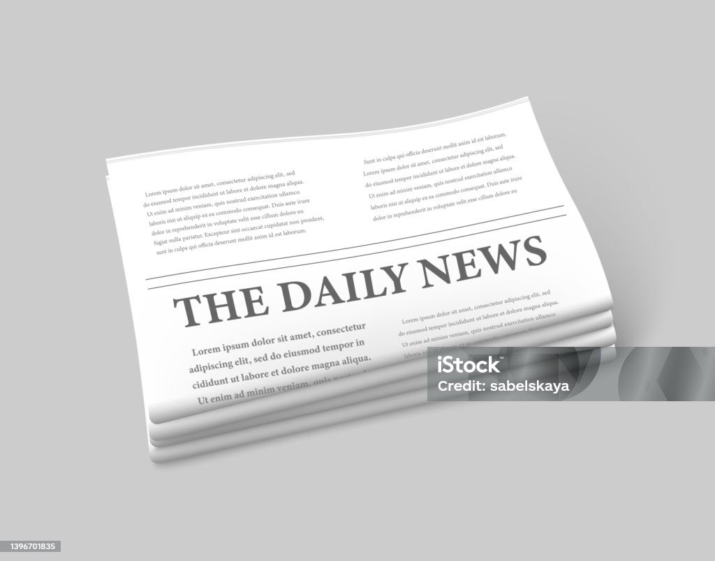 Stack Newspaper Sheets With Sample Text Realistic Vector Illustration ...