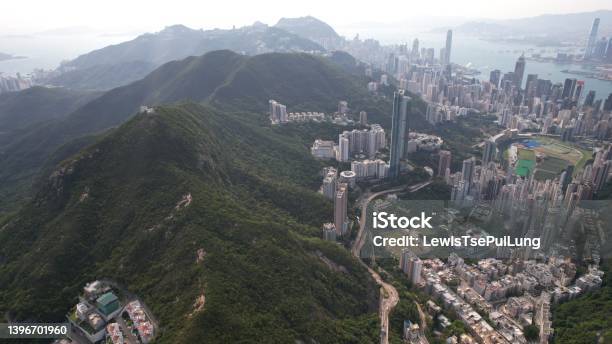 Aberdeen Country Park And The Peak View In Hong Kong Island With The Far View Of Central Area And Vicotria Harbour Stock Photo - Download Image Now