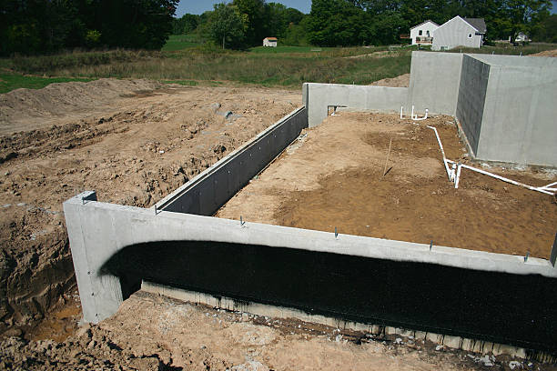Basement Walls and Foundation to a New Home stock photo