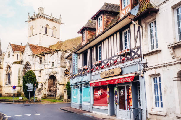 Colorful facades at Promenade Mers Le Bains, Normandy, France.