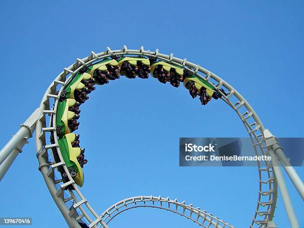 Loops Stock Photo - Download Image Now - Rollercoaster, Circle, Screaming