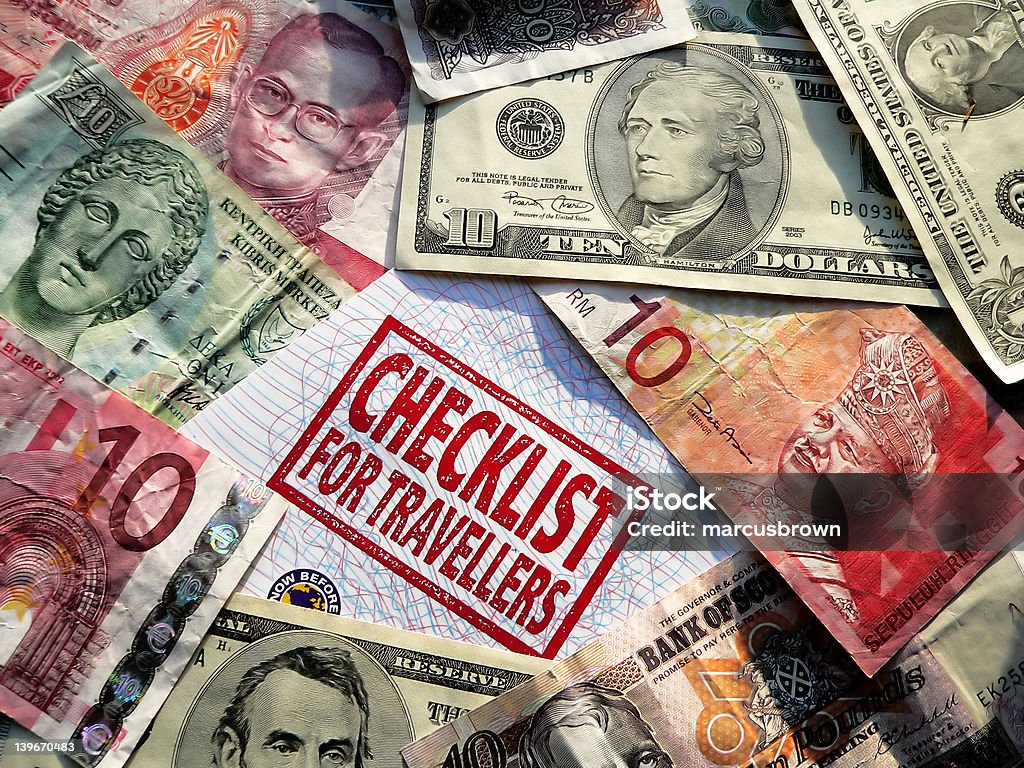 checklist & valuta misti - Foto stock royalty-free di 10-11 anni