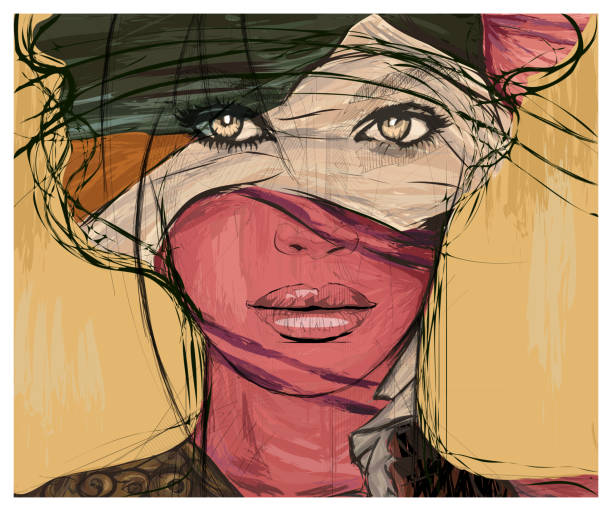 istock Colorful  portrait of a beautiful woman 1396707232