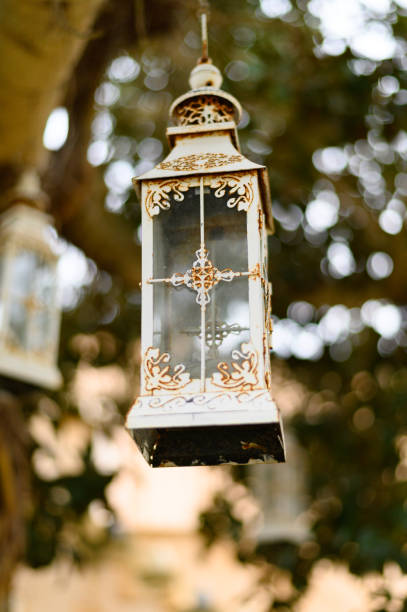 istock Selective of an antique lamp hanging in a park 1396712640