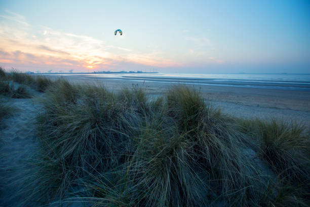 View to the beach in Knokke, Belgium