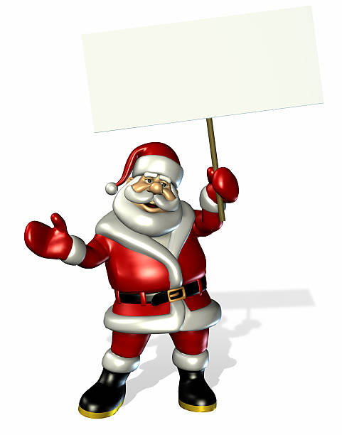istock Santa Holding a Blank Sign - with clipping path 139671712