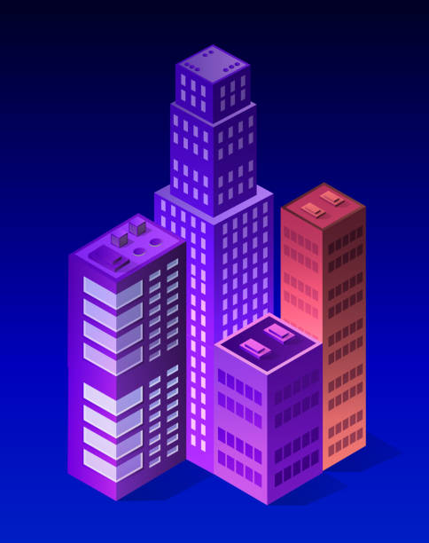 istock The night city background 3D illustration neon ultraviolet 1396721207