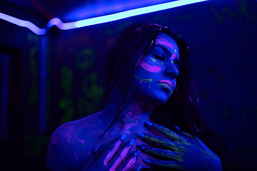 Neon Party For Body Painted Female